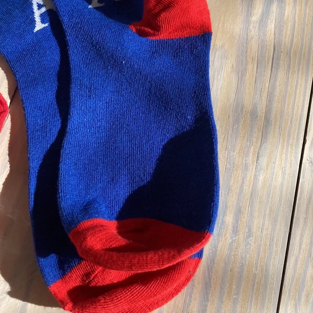 Patriotic Socks Red White Blue Unisex Medium Adult 2 pairs